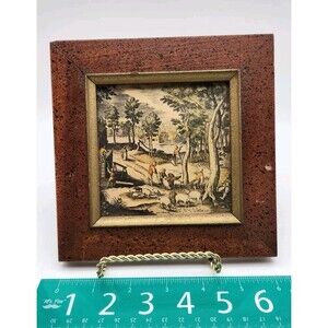 16th Antique Century Framed Engraving By Flemish Adraen Collaett Pig Farming